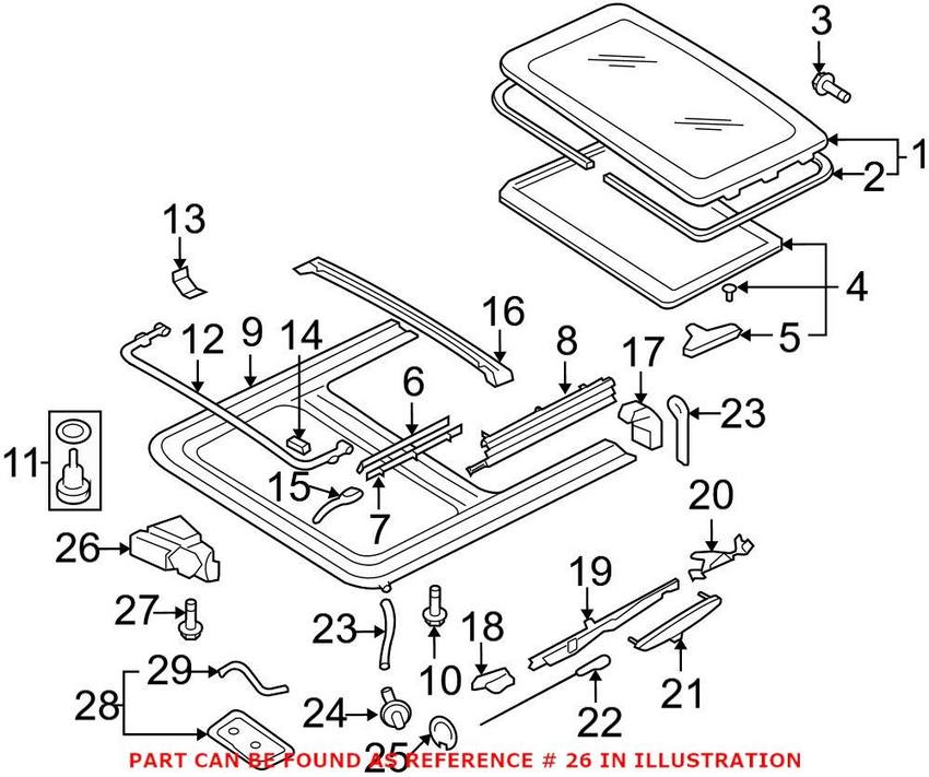 VW Sunroof Motor 1K0959591 Genuine VW/Audi 1K0959591